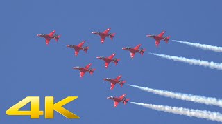 4K  British Red Arrows air display at Payerne Air Show Air14 [upl. by Adnilram]