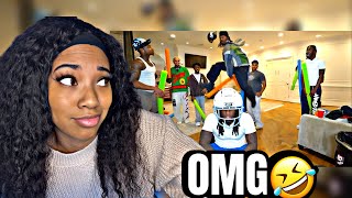 MiahsFamous Reacts To Kai Cenat amp Chris Brown Play Extreme Noodle Hitting Game😂 REACTION [upl. by Arahsak]