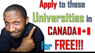 Universities in Canada with NO APPLICATION FEE [upl. by Arimihc5]