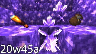 Erster Minecraft 117 Snapshot Geoden Kristalle Kupfer Fernglas Beutel amp mehr Snapshot 20w45a [upl. by Raamal]