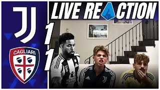 BUTTATA JUVENTUS  CAGLIARI 11  LIVE REACTION TIFOSI JUVENTINI [upl. by Conti]