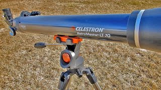 Celestron AstroMaster LT 70AZ Telescope  a closeup look and review [upl. by Oisinoid]