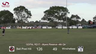 GDFNL RD17  Bell Post Hill Vs Winchelsea  100824 [upl. by Kin]