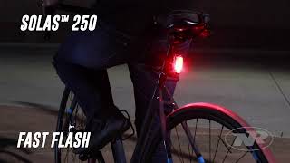 NiteRider® Solas™ 250 Bright Bike LED Taillight Flash Patterns [upl. by Ronaele]