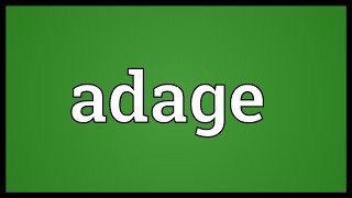 Adage Meaning [upl. by Adnat]