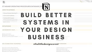 Set up a Standard Operating Procedures database for your Design Business [upl. by Gruver263]