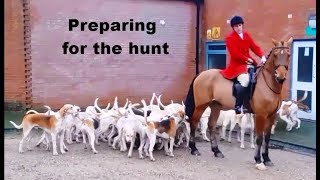 Fox hunt in England Riders preparing for a Boxing day fox hunt [upl. by Wernher]