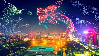 Drone Light Show 🐉 Celebrating Chinese Lunar New Year music m3m 🐉 Flying Dragon 2024 无人机灯光秀：飞龙在天 [upl. by Lorianne]