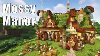 Minecraft Mossy Manor House tutorial  Fantasy Moss Cottage build [upl. by Schaumberger]