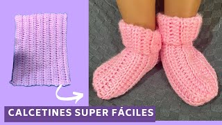 🧦Calcetines SUPER FÁCILES todas las tallas a Crochet 🧶SUPER EASY socks all sizes to Crochet [upl. by Annaegroeg]