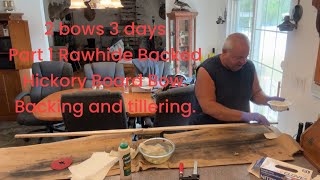 2 bows in 3 days Part 1 Rawhide Backed Hickory Board Bow Backing and tillering By Joe Zummo [upl. by Marrissa745]