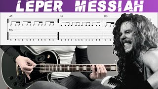 METALLICA  LEPER MESSIAH Guitar cover with TAB  Lesson [upl. by Howlyn]