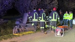 RIVAROLO CANAVESE  Incidente in frazione Paglie auto nel canale [upl. by Rosol915]