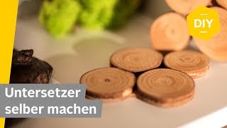 DIY Untersetzer selber machen aus Rindenscheiben  Roombeez – powered by OTTO [upl. by Dugald]