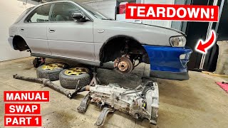 Lets Get This Manual Swap Started  Complete Teardown  Impreza GF8 Build EP6 [upl. by Adekan]