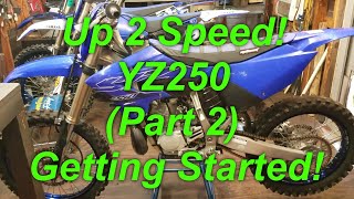 111 YZ250 Up 2 Speed Part 2 Getting Started Straighten a bent sub frame new peg amp brake lever [upl. by Kcirddot]