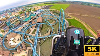 Abyssus POV 5K Back Row Aquatic Themed Vekoma Shockwave Energylandia Poland [upl. by Torrie]