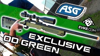 EVIKECOM EXCLUSIVE  ASG McMillan USMC M40A3 SportLine Sniper Rifle OD Green [upl. by Mallen299]