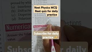 Neet Physics MCQ Neet quiz for practice neet motivation neetpreparation neetcoaching neetexam [upl. by Valene]