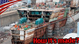 Amazing Aircraft Carrier Building Process  US Navy quotCVN78” Gerald R Ford  time lapse [upl. by Ardied]