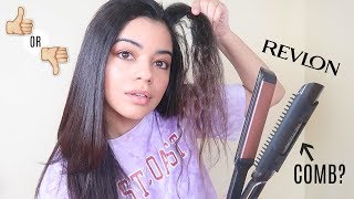 TESTING REVLON SALON STRAIGHT COPPER SMOOTH XL STRAIGHTENER  ATTACHABLE COMB [upl. by Vil309]