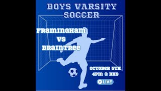 Braintree High School Boys Soccer vs Framingham 10523 400pm [upl. by Enidaj102]