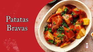 Patatas Bravas  Spanish Fried Potatoes in a Spicy Sauce [upl. by Ivory960]