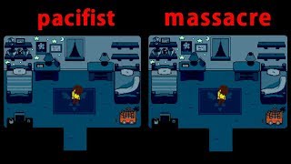 Deltarune Pacifist amp Massacre play comparison [upl. by Haeluj959]