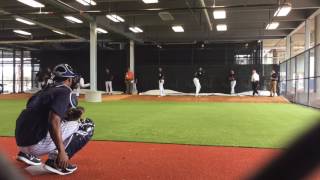 Yankees closer Aroldis Chapman throws 1st bullpen of 2017 [upl. by Buehrer]