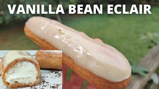 Intense Vanilla Bean Eclair  Vanilla Mascarpone NamelakaFilled Eclair [upl. by Aikit]