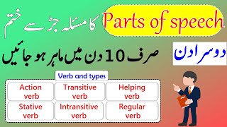 Part of Speech in English Verb Definition amp Types in English Explained Through Urdu Class 2 [upl. by Tegirb]