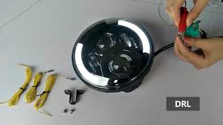 Motorcycle 7 Inch Round Led Headlight With Drl Turn Signal Headlight For Honda Motorcycle [upl. by Kiryt]