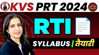 KVS PRT NEW VACANCY 2024 NOTIFICATION  SYLLABUS PREPARATION STRATEGY  RTI REPLY  BY MANNU MAM [upl. by Gawen]