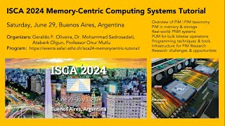 ISCA 2024 Tutorial MemoryCentric Computing Systems [upl. by Eenaj]