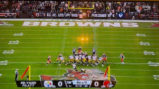 MISSED FIELD GOAL Steelers MISS 58YARD Field Goal with 15MPH wind in Cleveland 😞😞😞😞 [upl. by Eixirt]