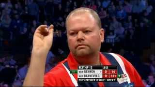 2013 Premier League Darts  Michael van Gerwen vs Raymond van Barneveld  Week 3 [upl. by Nnailuj337]