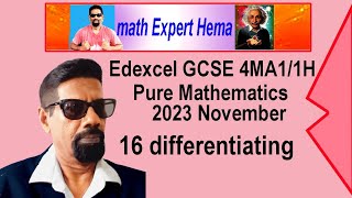 how to do Edexcel 2023 november GCSE4MA1 1H mathematics A differentiating  math expert hema [upl. by Adnopoz]