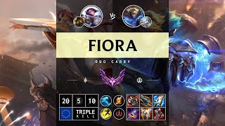 Fiora ADC vs Ezreal  EUW Master Patch 1412 [upl. by Rochemont]