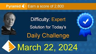 Microsoft Solitaire Collection Pyramid  Expert  March 22 2024 [upl. by Aissej]