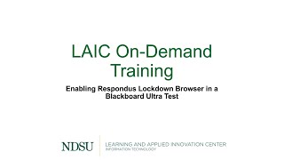 Enabling Respondus Lockdown Browser in a Blackboard Ultra Test [upl. by Edwine472]