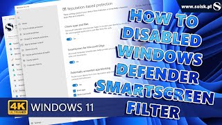 How to disabled Windows Defender SmartScreen filter on Windows 11 [upl. by Ikkin]