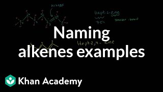 Naming alkenes examples  Alkenes and Alkynes  Organic chemistry  Khan Academy [upl. by Akemhs]