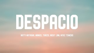 Despacio  Natti Natasha Manuel Turizo Nicky Jam Myke Towers Lyrics Video [upl. by Notle]