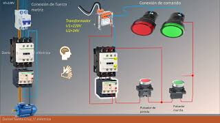 ARRANQUE DIRECTO Motor monofásico y trifásico autoretenido [upl. by Bergren]