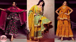 Creative Cotton Hand Block Sharara Set Design Ideas  Latest Fashion Design [upl. by Atsugua]