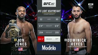 Jon Jones Vs Dominick Reyes  Ufc 247 Full Free Fight [upl. by Warga]