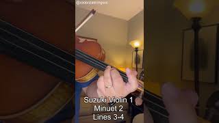 Minuet 2 Lines 34  Suzuki Violin 1 [upl. by Johannessen]