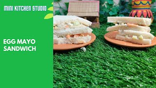 Easy Egg Mayo Sandwich Recipes  miniature cooking sandwich miniature cooking [upl. by Bradney531]