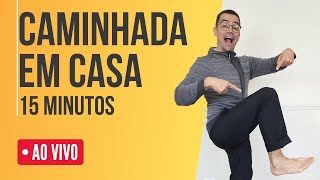 🔴 CAMINHADA EM CASA  AO VIVO 15 min  Exercícios sem impacto para emagrecer [upl. by Didi721]