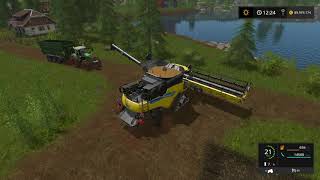 Lets Play Farming Simulator 2017  Goldcrest Valley  harvesting wheat  episode 43 [upl. by Azmuh]